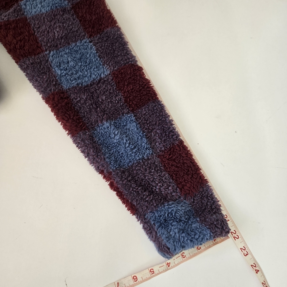 Eddie Bauer Womens XL Fleece Pullover Plaid Quarter Zip Cozy Warm Comfy Blue Red - Picture 14 of 14